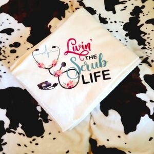 Livin The Scrub Life Nurses Cna Throw Blanket